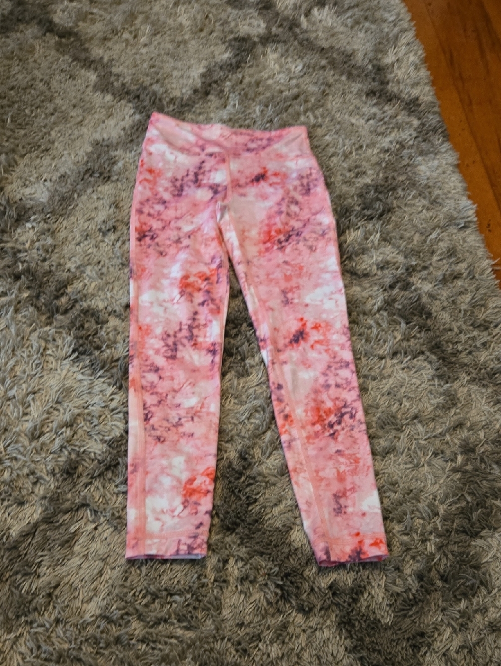 Girls' Pink Tie-Dye Active Leggings Capris